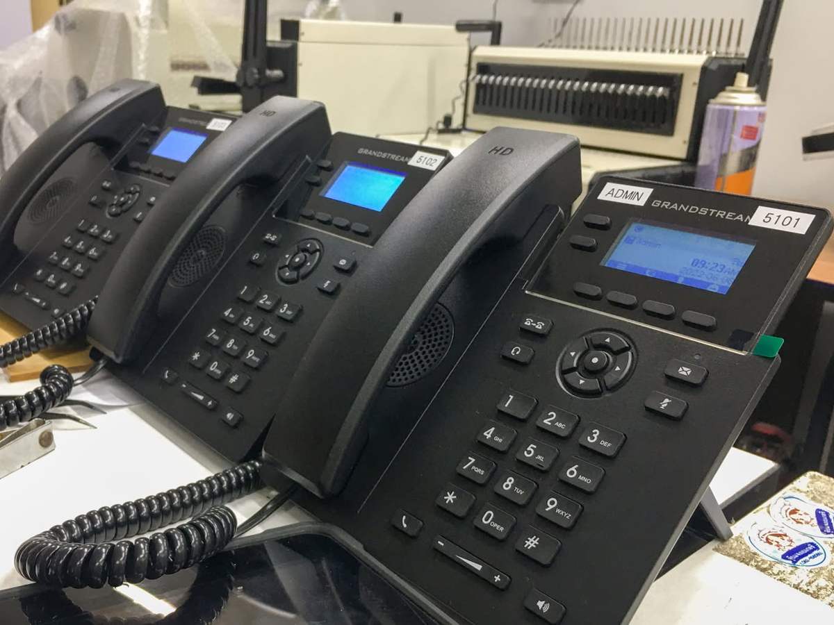 Grandstream IP phones set up for a customer