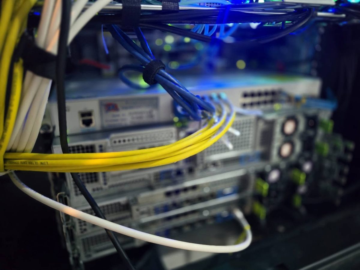 Organized cabling in a server rack